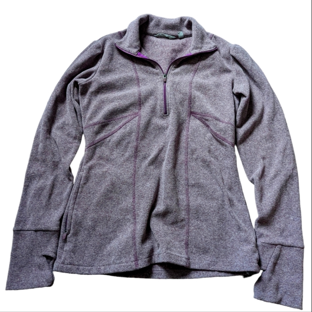Athleta purple warm up sweater quarter zip